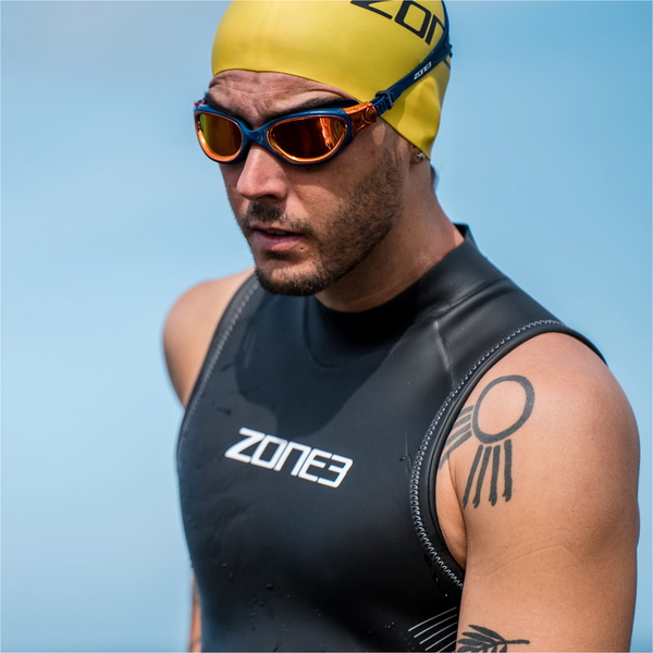 2026 ZONE3 Mens Ascend Sleeveless Swim Wetsuit WS26MGLISL101 - Black / Grey